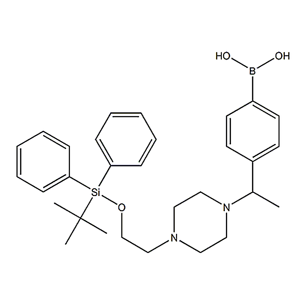 RHAWN 4-(1-(4-(2-((tert-butyldiphenylsilyl)oxy)ethyl)piperazin-1-yl)ethyl)phenyl)boronic acid