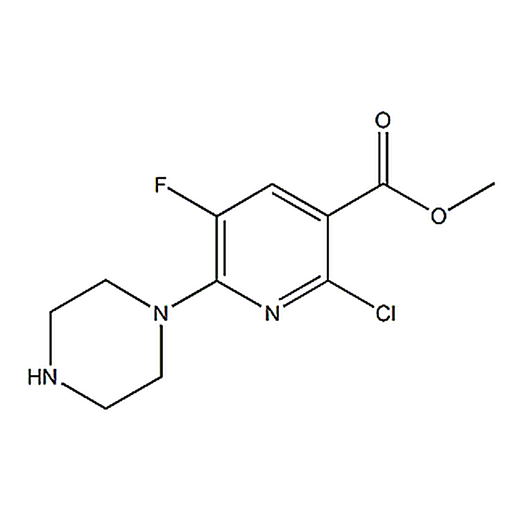 RHAWN Methyl 2-chloro-5-fluoro-6-(piperazin-1-yl)nicotinate