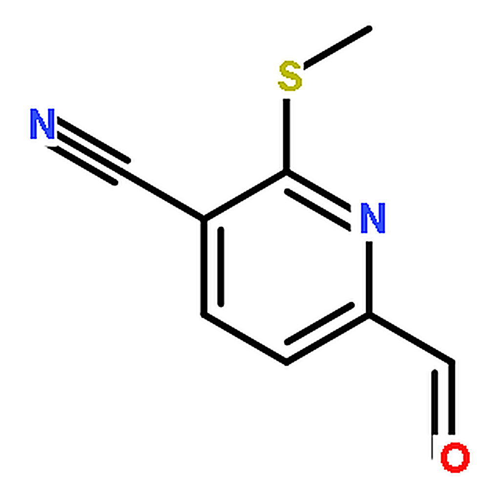 RHAWN 6-formyl-2-(methylsulfanyl)pyridine-3-carbonitrile