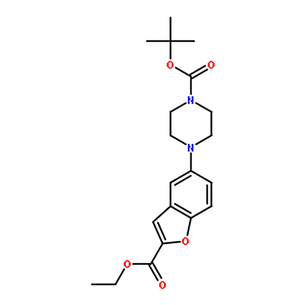 RHAWN tert-Butyl 4-(2-(ethoxycarbonyl)benzofuran-5-yl)piperazine-1-carboxylate