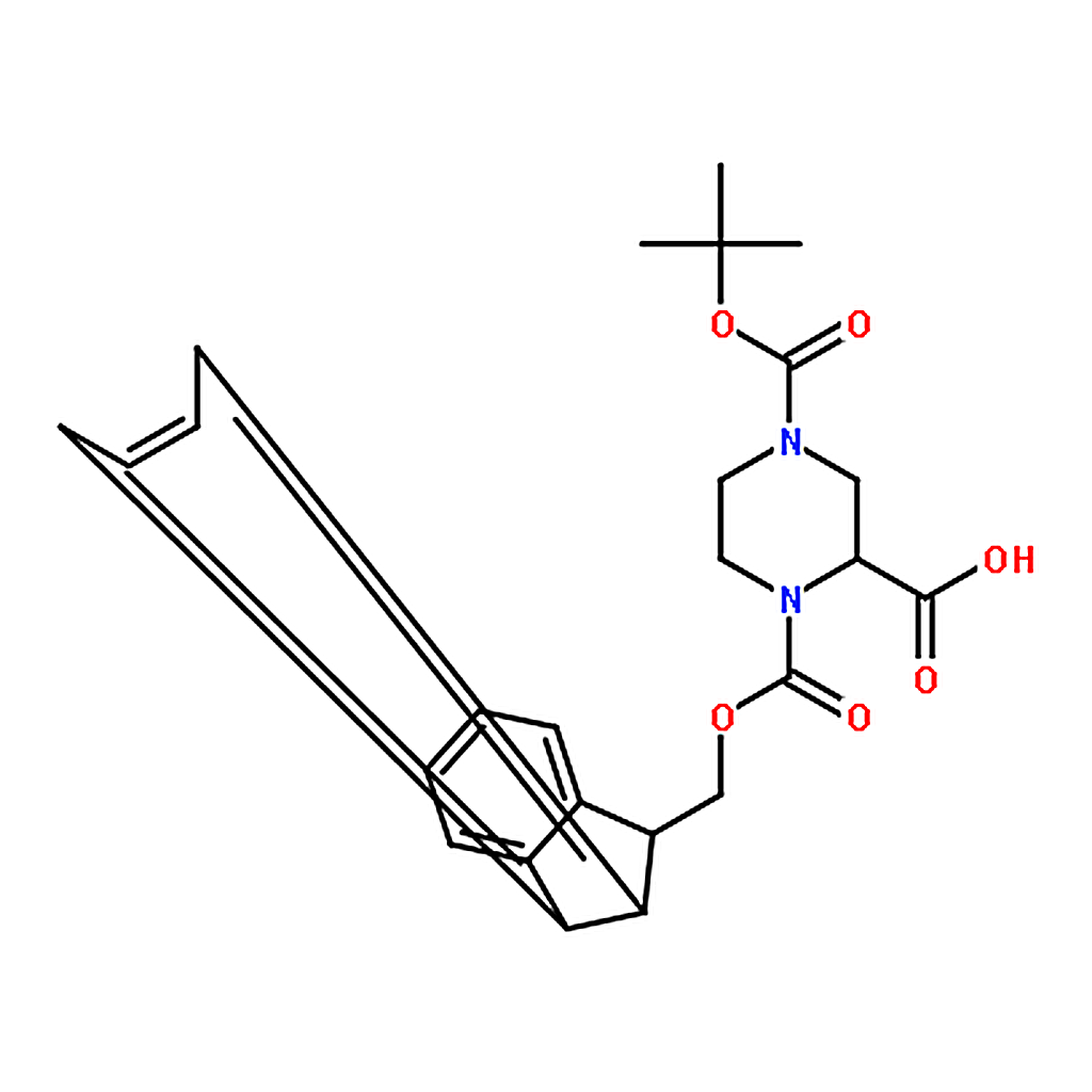 RHAWN 1-(((9H-Fluoren-9-yl)methoxy)carbonyl)-4-(tert-butoxycarbonyl)piperazine-2-carboxylic acid
