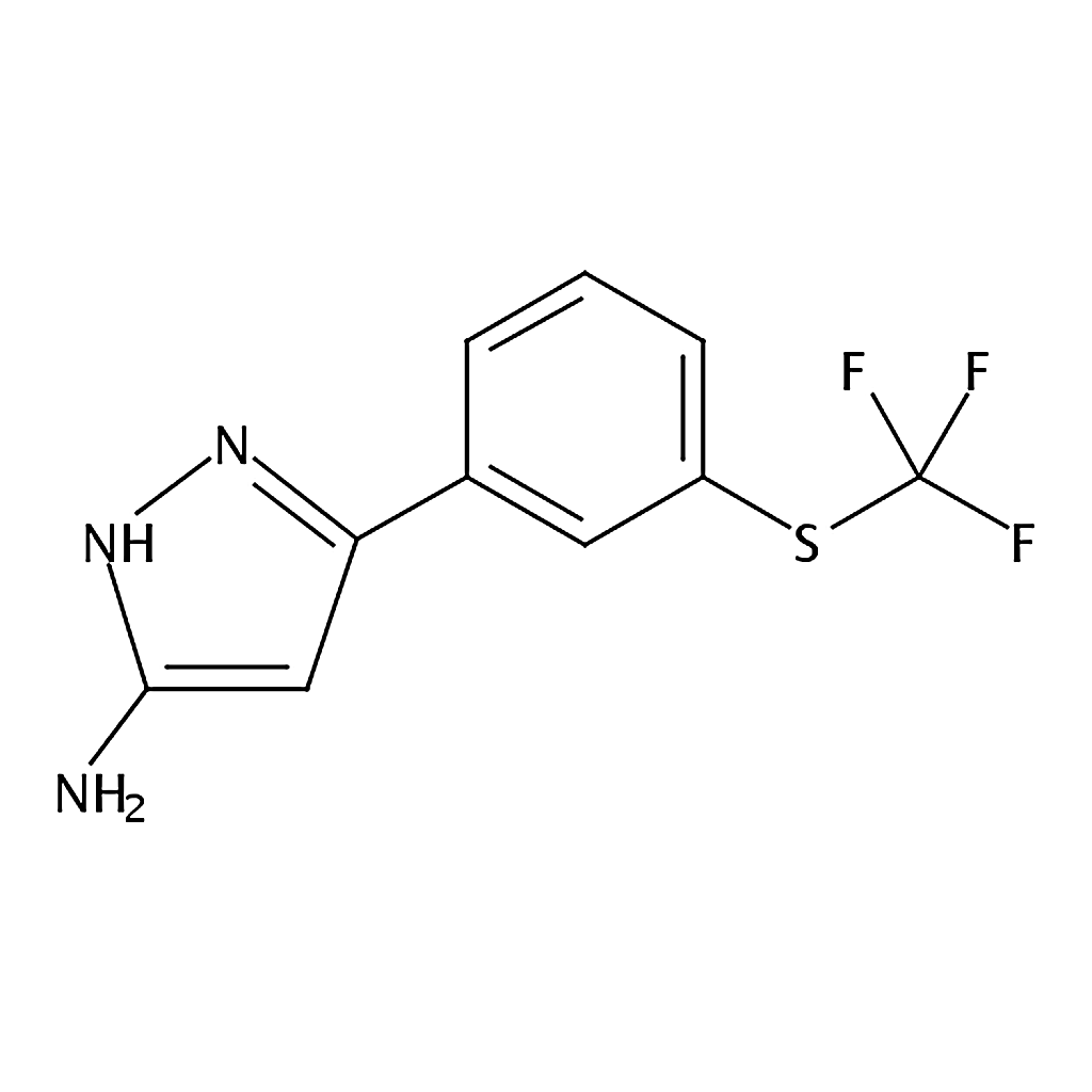 RHAWN 3-(3-((Trifluoromethyl)thio)phenyl)-1H-pyrazol-5-amine