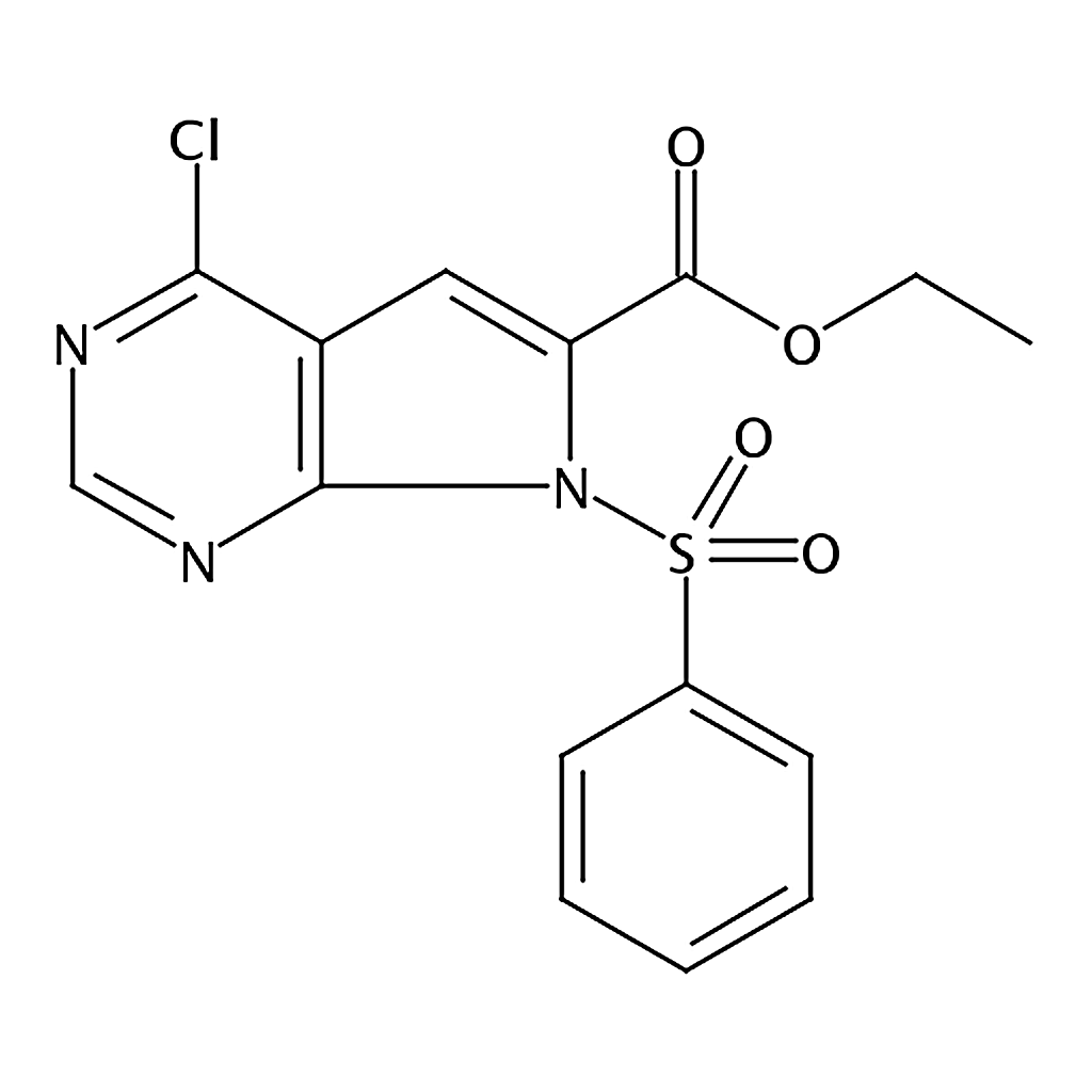 RHAWN Ethyl 4-chloro-7-(phenylsulfonyl)-7H-pyrrolo[2,3-d]pyrimidine-6-carboxylate
