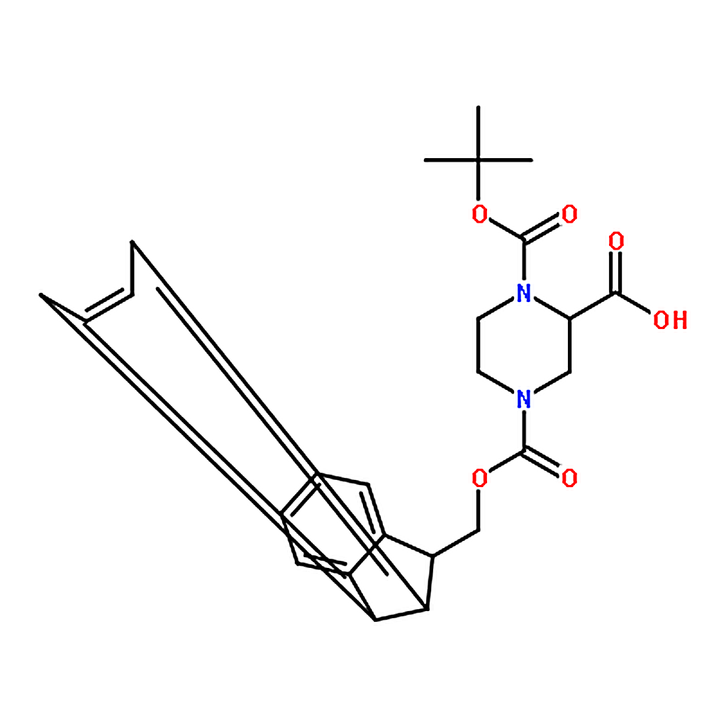 RHAWN 4-(((9H-Fluoren-9-yl)methoxy)carbonyl)-1-(tert-butoxycarbonyl)piperazine-2-carboxylic acid