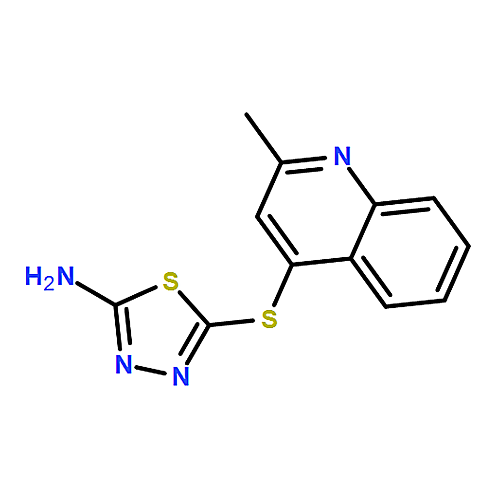 RHAWN 5-((2-Methylquinolin-4-yl)thio)-1,3,4-thiadiazol-2-amine