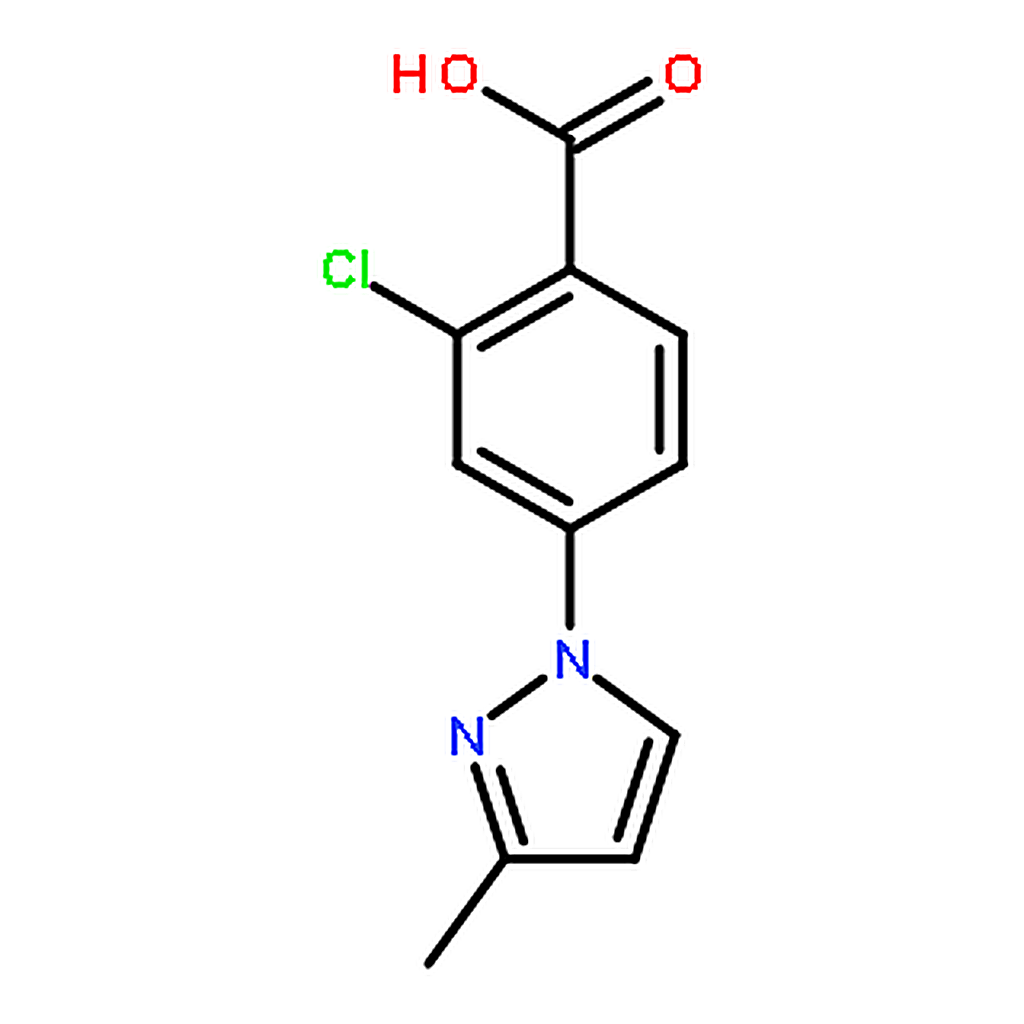 RHAWN 2-Chloro-4-(3-methyl-1H-pyrazol-1-yl)benzoic acid