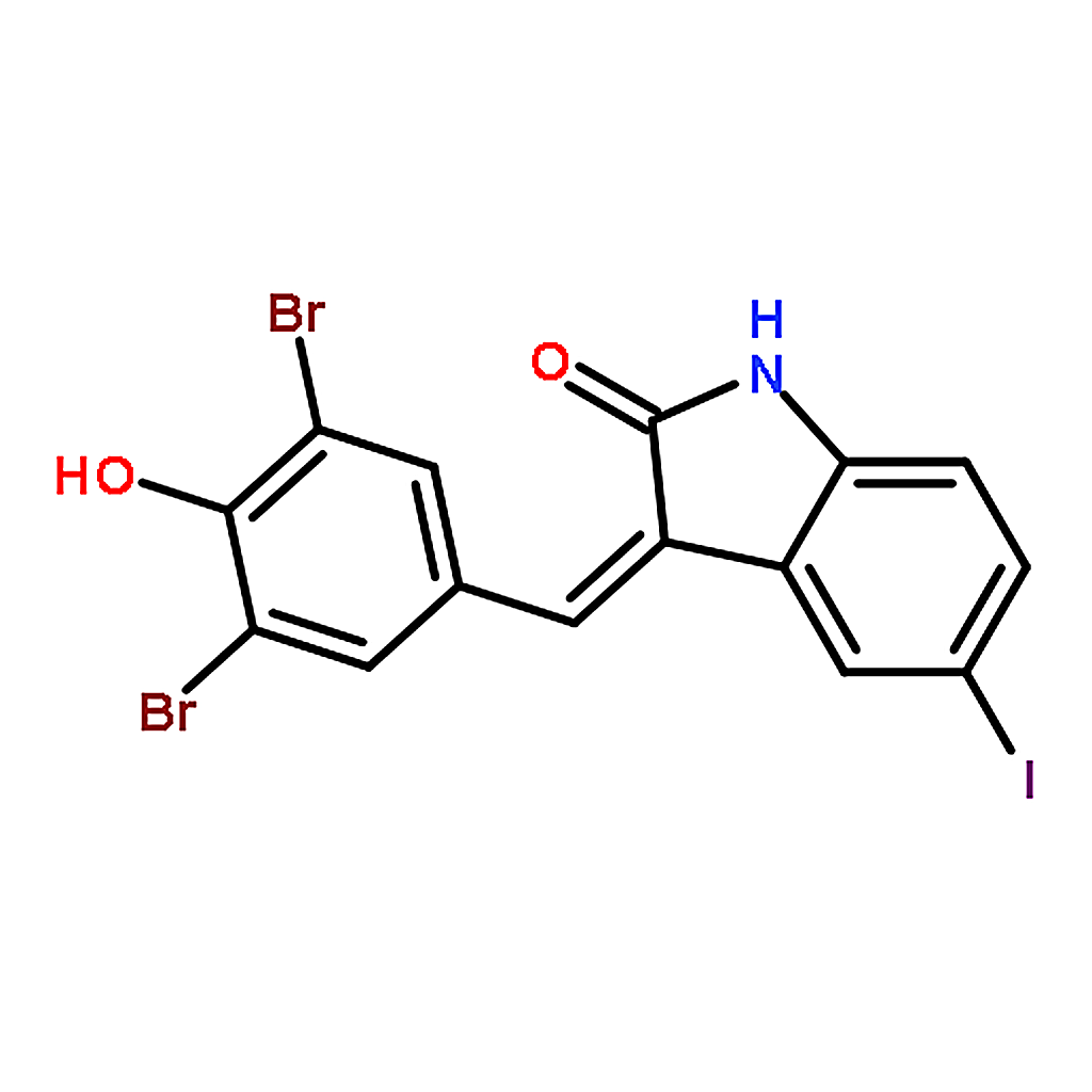 RHAWN (3Z)-3-[(3,5-dibromo-4-hydroxyphenyl)methylidene]-5-iodo-1H-indol-2-one
