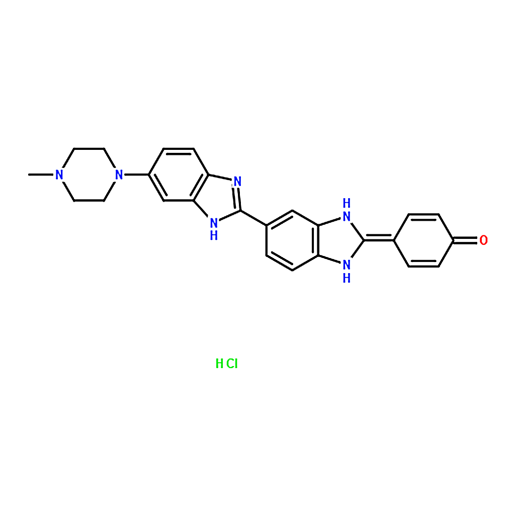 RHAWN p-[5-(4-methyl-1-piperazinyl)(2,5'-bi-1H-benzimidazol)-2'-yl]phenol trihydrochloride