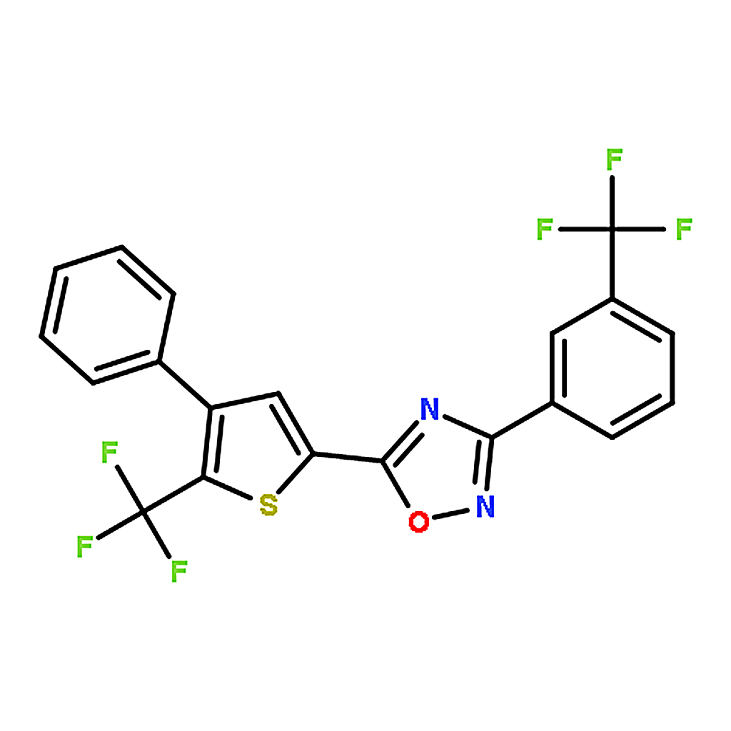RHAWN 5-(4-Phenyl-5-(trifluoromethyl)thiophen-2-yl)-3-(3-(trifluoromethyl)phenyl)-1,2,4-oxadiazole