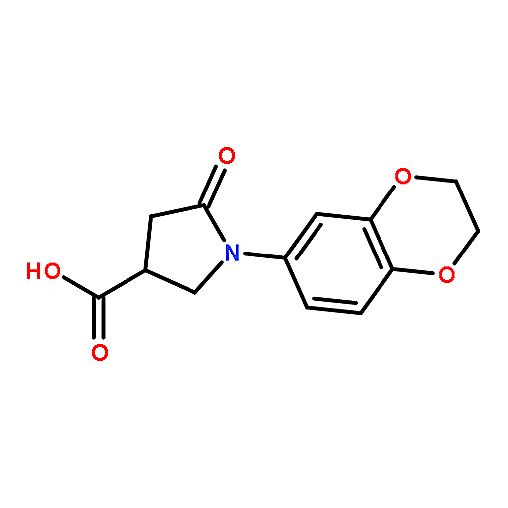 RHAWN 1-(2,3-Dihydrobenzo[b][1,4]dioxin-6-yl)-5-oxopyrrolidine-3-carboxylic acid