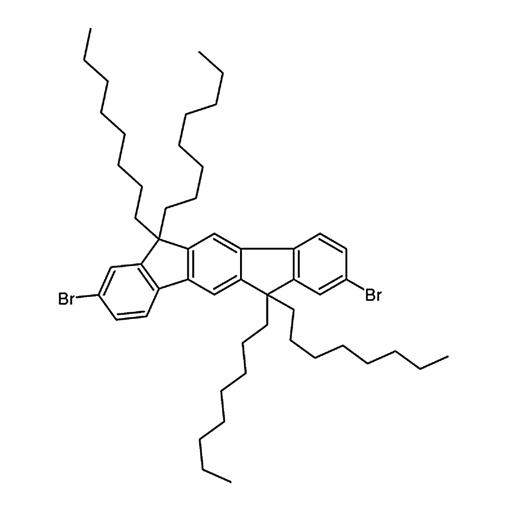 RHAWN 2,8-Dibromo-6,6,12,12-tetraoctyl-6,12-dihydroindeno[1,2-b]fluorene