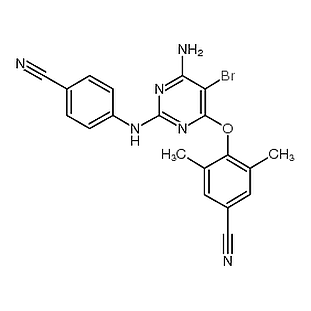 RHAWN 4-[[6-amino-5-bromo-2-[(4-cyanophenyl)amino]-4-pyrimidinyl]oxy]-3, 5-dimethylbenzonitrile