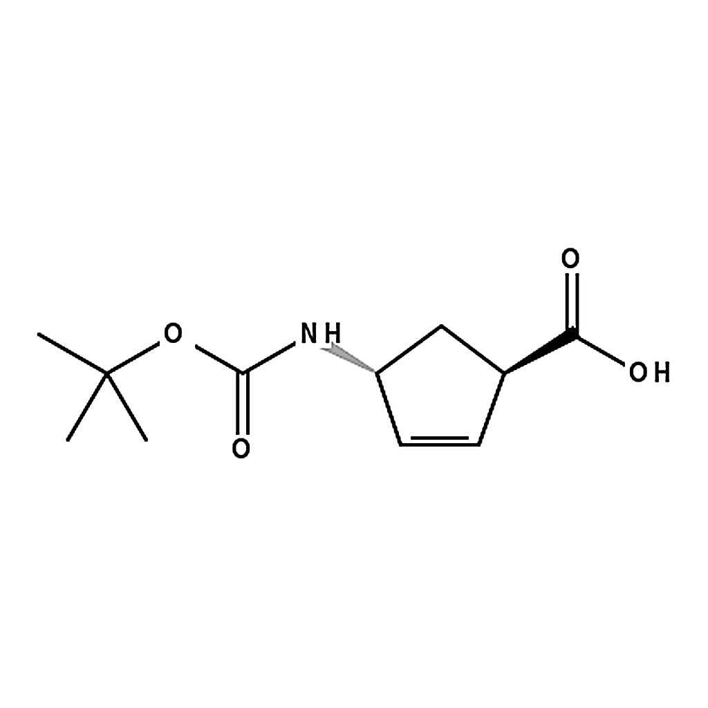 RHAWN (1R,4R)-4-((tert-Butoxycarbonyl)amino)cyclopent-2-enecarboxylic acid