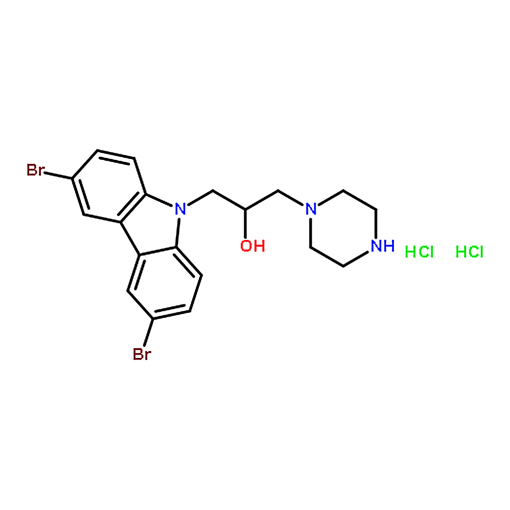RHAWN 1-(3,6-Dibromo-9H-carbazol-9-yl)-3-(piperazin-1-yl)propan-2-ol