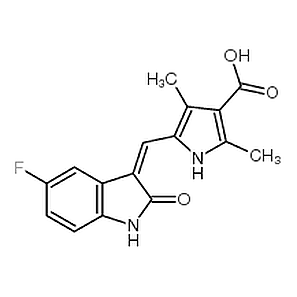 RHAWN (Z)-5-((5-Fluoro-2-oxoindolin-3-ylidene)methyl)-2，4-dimethyl-1H-pyrrole-3-carboxylic acid