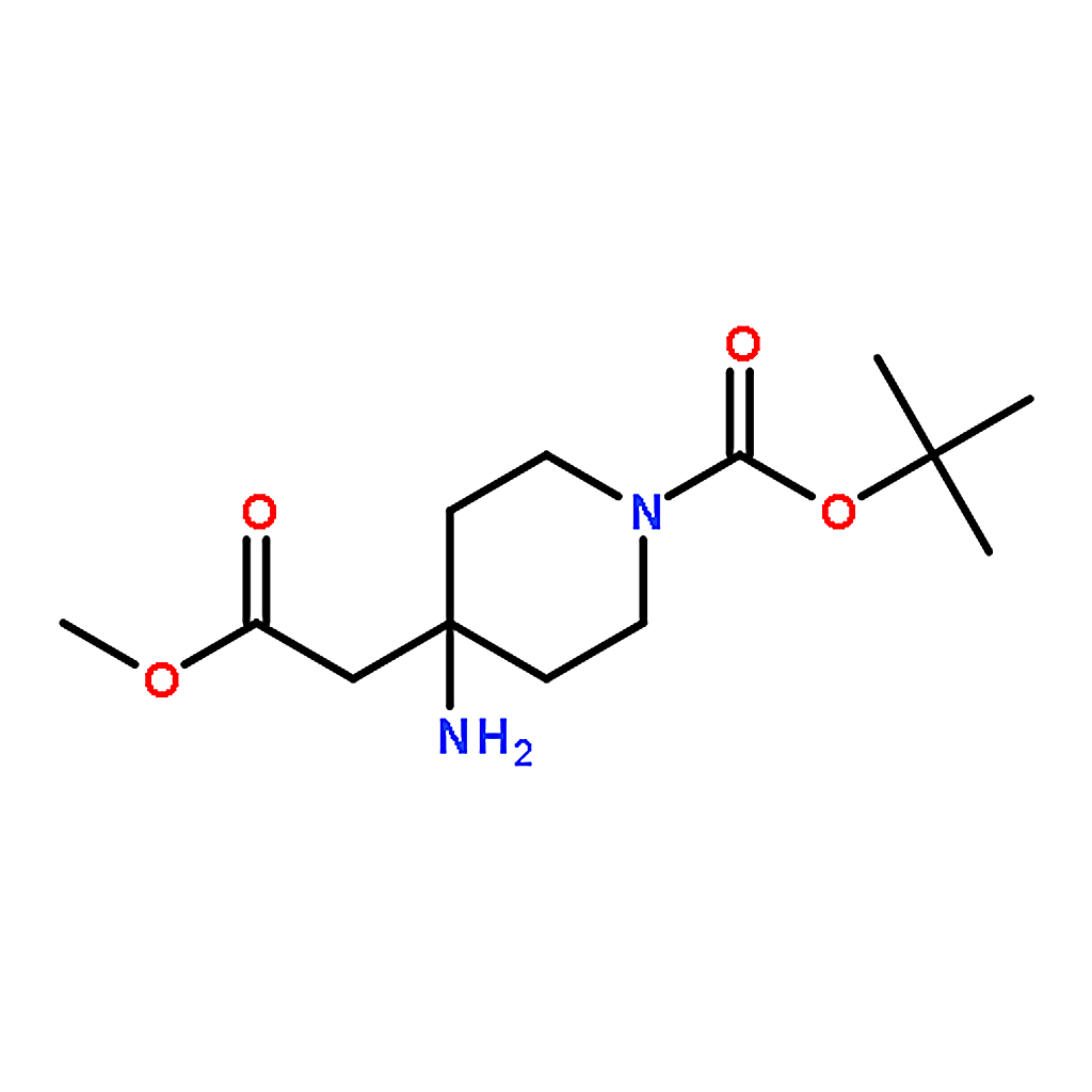 RHAWN tert-Butyl 4-amino-4-(2-methoxy-2-oxoethyl)piperidine-1-carboxylate