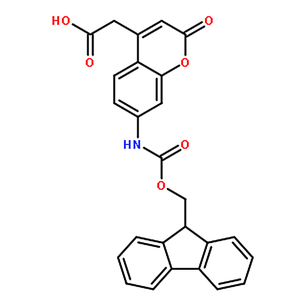 RHAWN 2-(7-((((9H-Fluoren-9-yl)methoxy)carbonyl)amino)-2-oxo-2H-chromen-4-yl)acetic acid