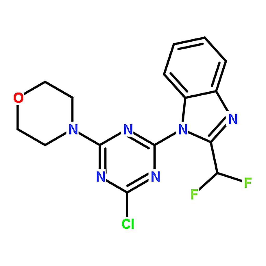 RHAWN 4-(4-Chloro-6-(2-(difluoromethyl)-1H-benzo[d]imidazol-1-yl)-1,3,5-triazin-2-yl)morpholine