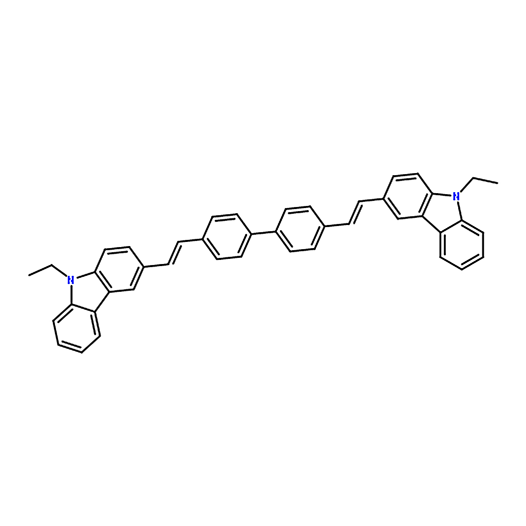 RHAWN 4,4'-Bis(2-(9-ethyl-9H-carbazol-3-yl)vinyl)-1,1'-biphenyl