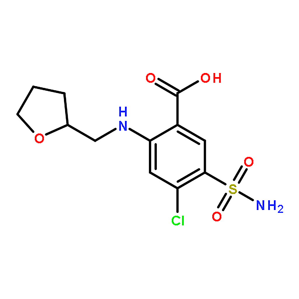 RHAWN 4-Chloro-5-sulfamoyl-2-(((tetrahydrofuran-2-yl)methyl)amino)benzoic acid