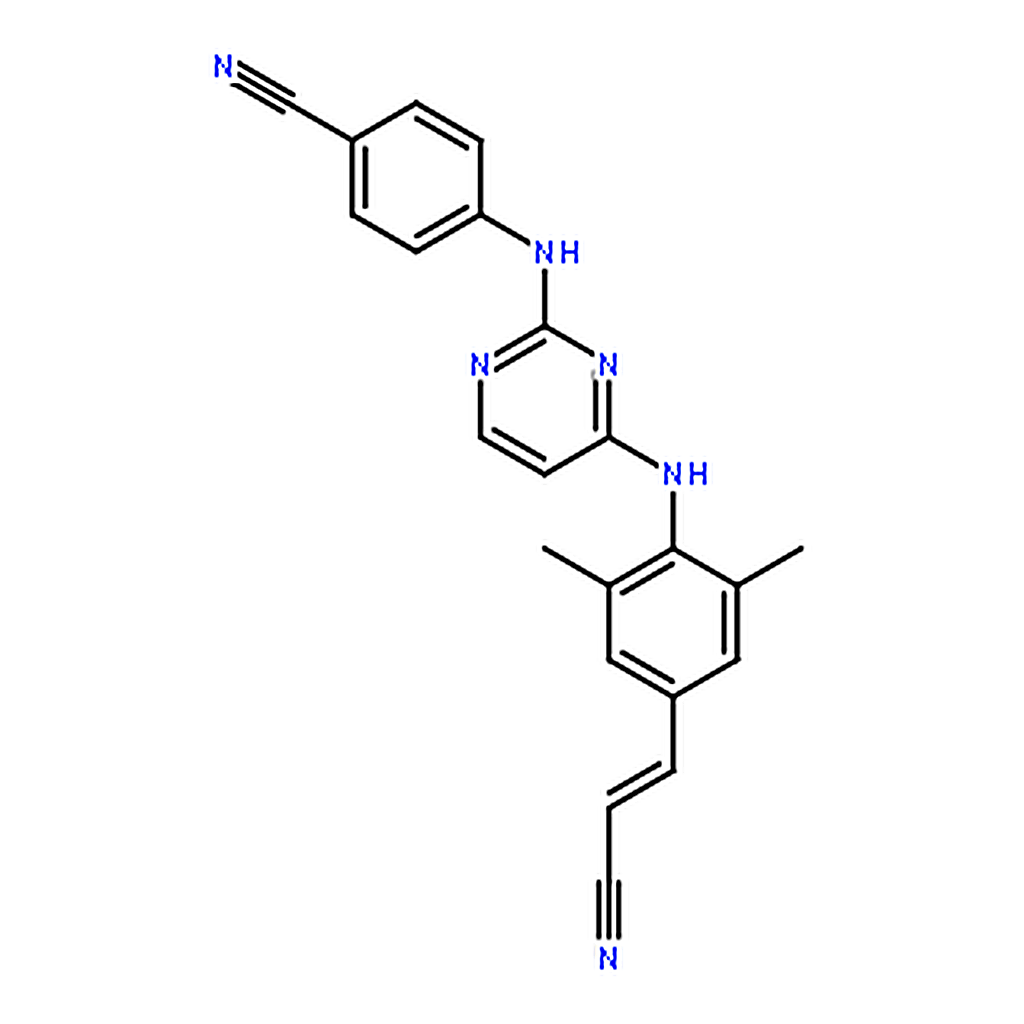 RHAWN 4-[[4-[[4-[(E)-2-cyanoethenyl]-2,6-dimethyl-phenyl]amino]pyrimidin-2-yl]amino]benzonitrile
