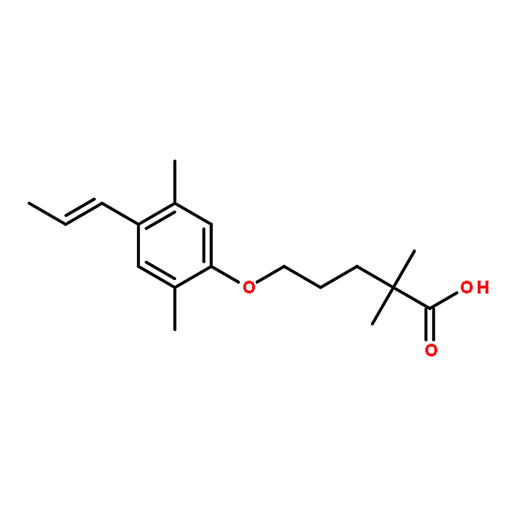 RHAWN 5-(2,5-Dimethyl-4-(prop-1-en-1-yl)phenoxy)-2,2-dimethylpentanoic acid