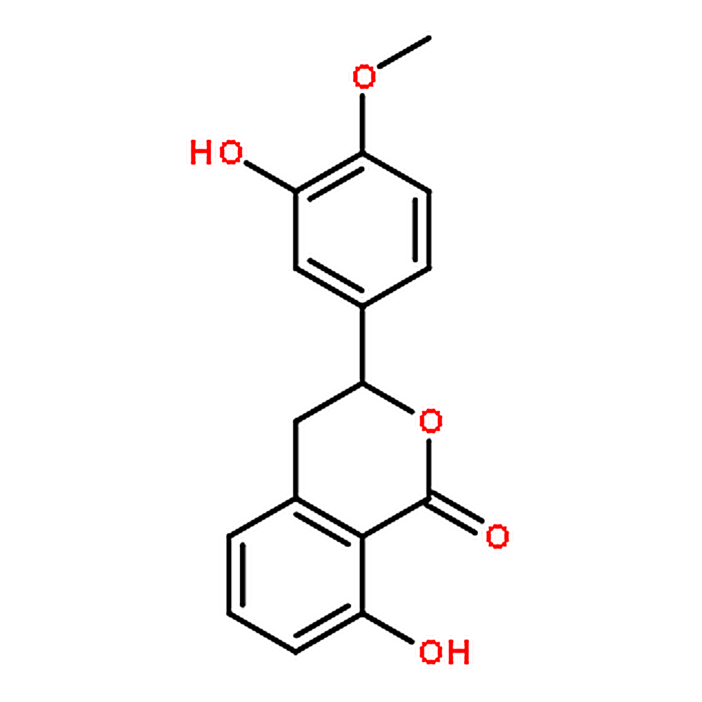 RHAWN 3，4-Dihydro-8-Hydroxy-3-(3-Hydroxy-4-Methoxyphenyl) 1H-2-Benzopyran-1-One