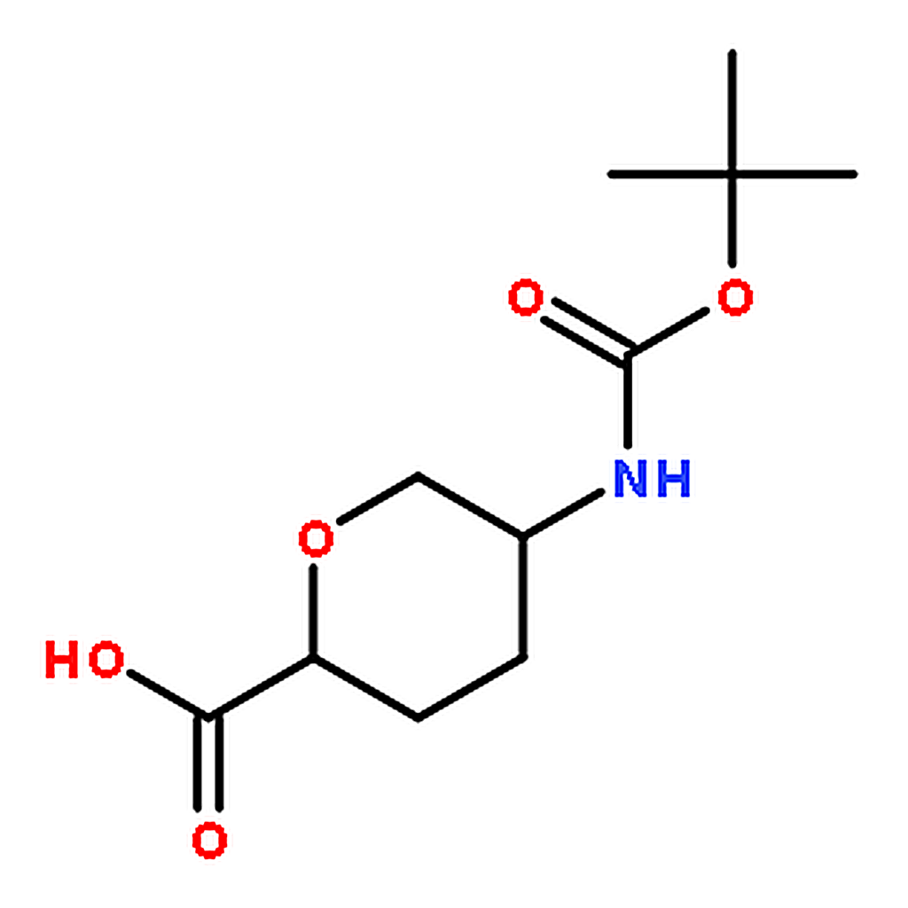 RHAWN (2S,5R)-5-((tert-Butoxycarbonyl)amino)tetrahydro-2H-pyran-2-carboxylic acid