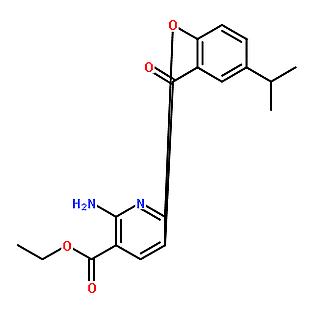RHAWN Ethyl 2-amino-7-isopropyl-5-oxo-5H-chromeno[2,3-b]pyridine-3-carboxylate