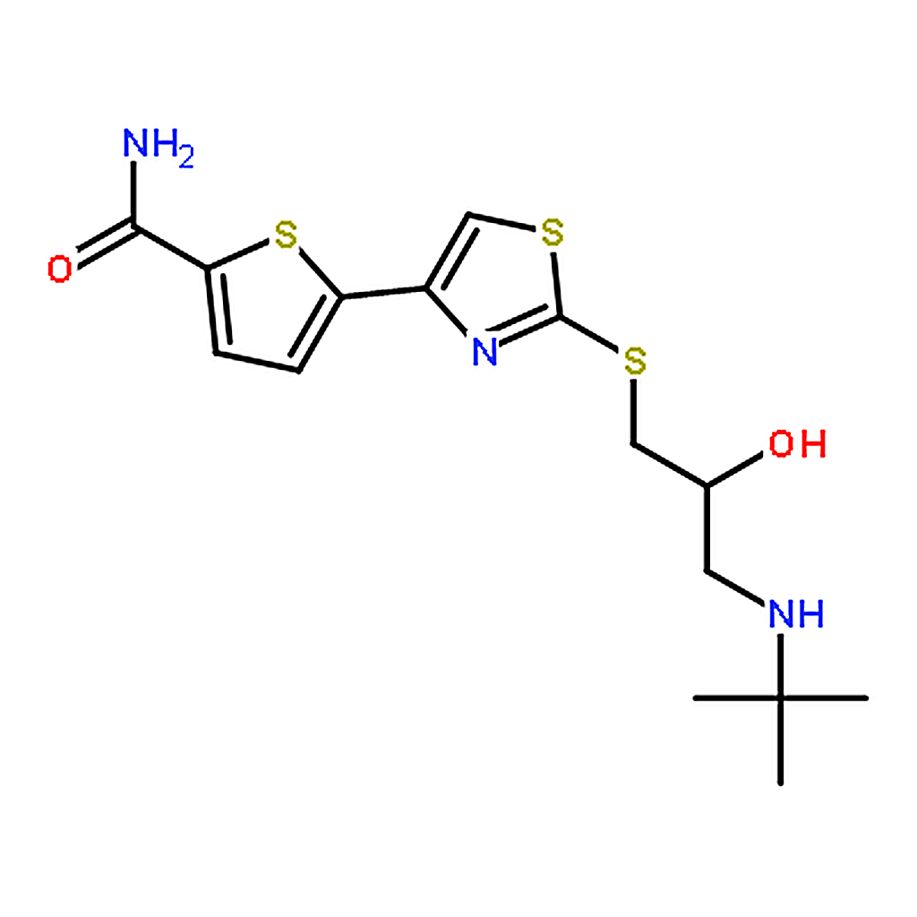 RHAWN 5-(2-((3-(tert-Butylamino)-2-hydroxypropyl)thio)thiazol-4-yl)thiophene-2-carboxamide