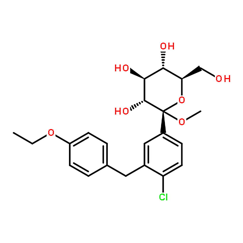 RHAWN (2S,3R,4S,5S,6R)-2-(4-Chloro-3-(4-ethoxybenzyl)phenyl)-6-(hydroxymethyl)-2-methoxytetrahydro