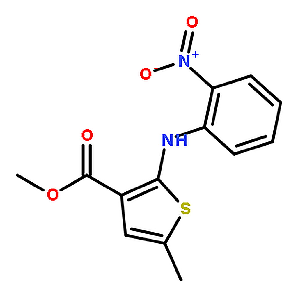 RHAWN 5-Methyl-2-[(2-nitrophenyl)amino]-3-thiophenecarboxylic Acid Methyl Ester