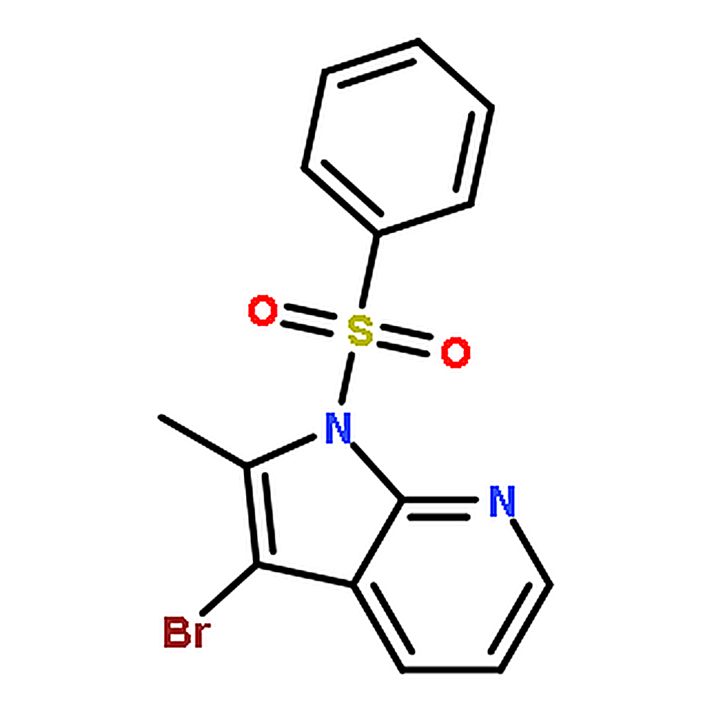 RHAWN 3-BROMO-2-METHYL-1-(PHENYLSULFONYL)-1H-PYRROLO[2.3-B]PYRIDINE