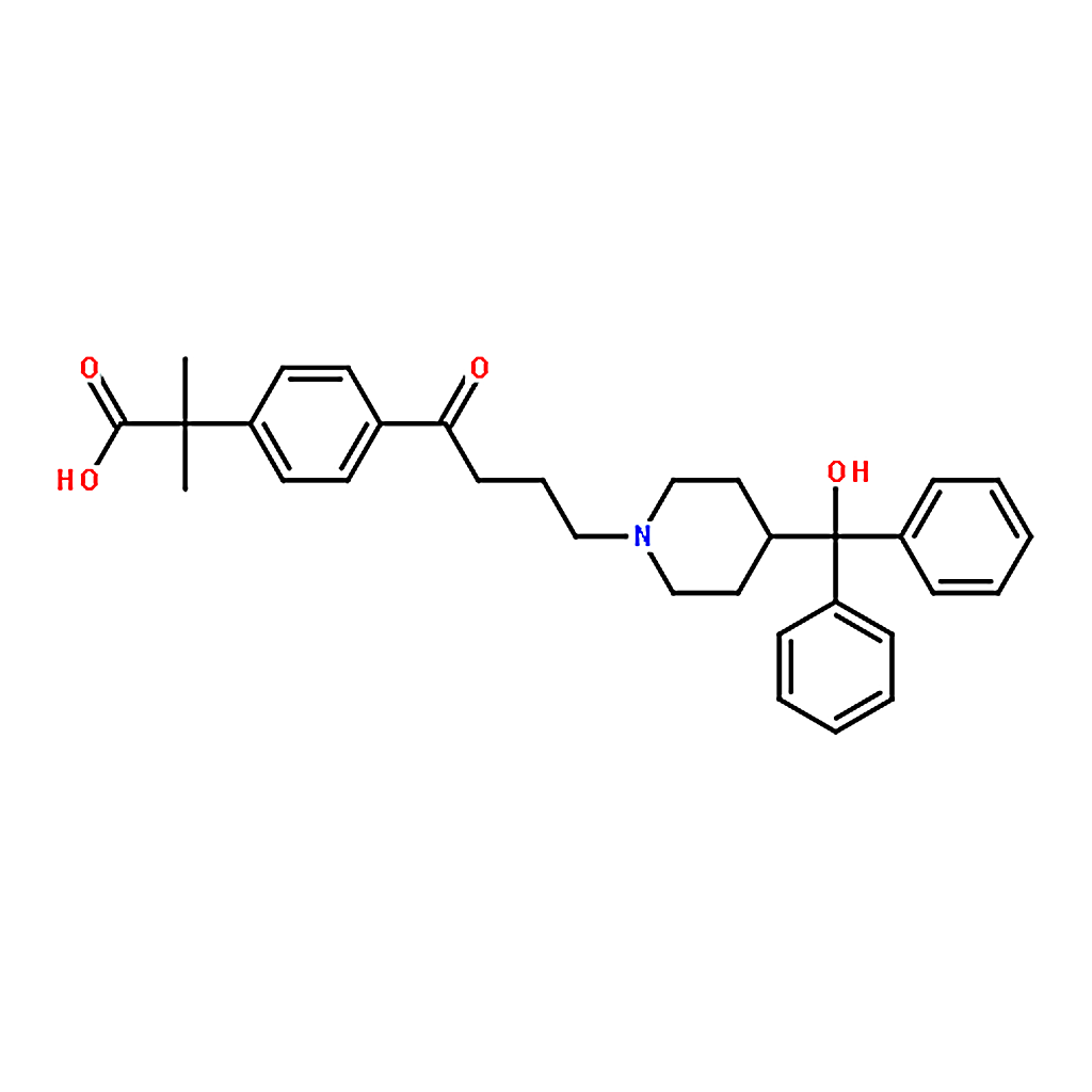RHAWN 2-(4-(4-(4-(Hydroxydiphenylmethyl)piperidin-1-yl)butanoyl)phenyl)-2-methylpropanoic acid