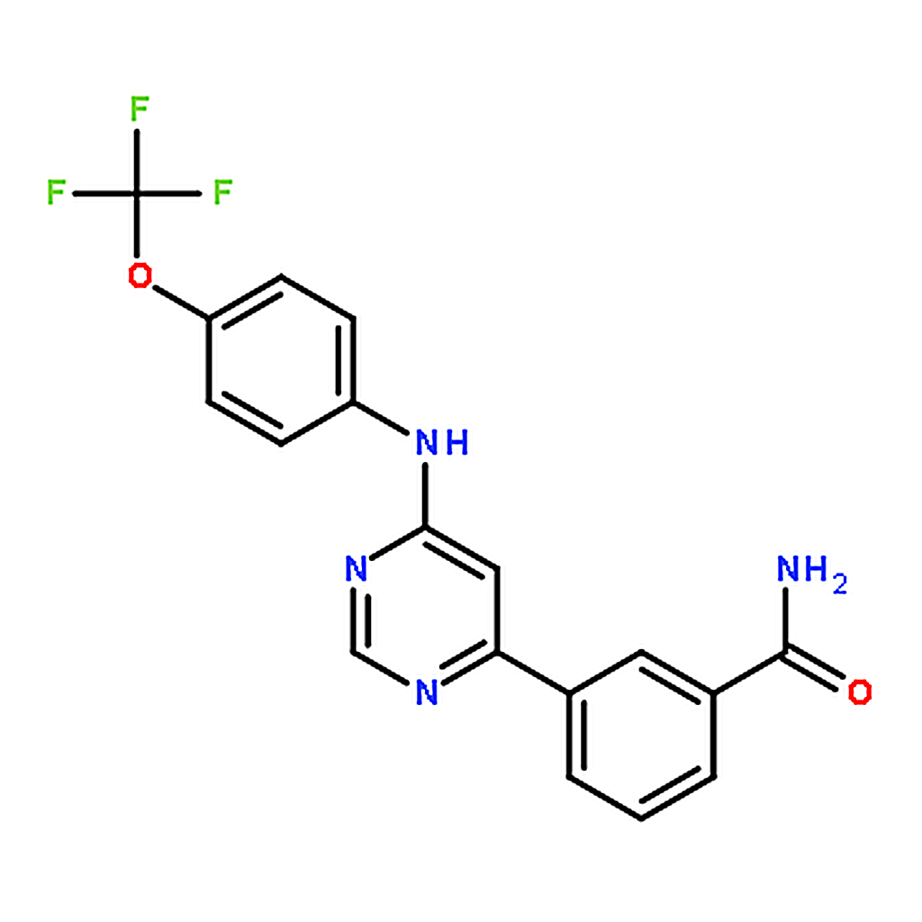 RHAWN 3-[6-[4-(trifluoromethoxy)anilino]pyrimidin-4-yl]benzamide