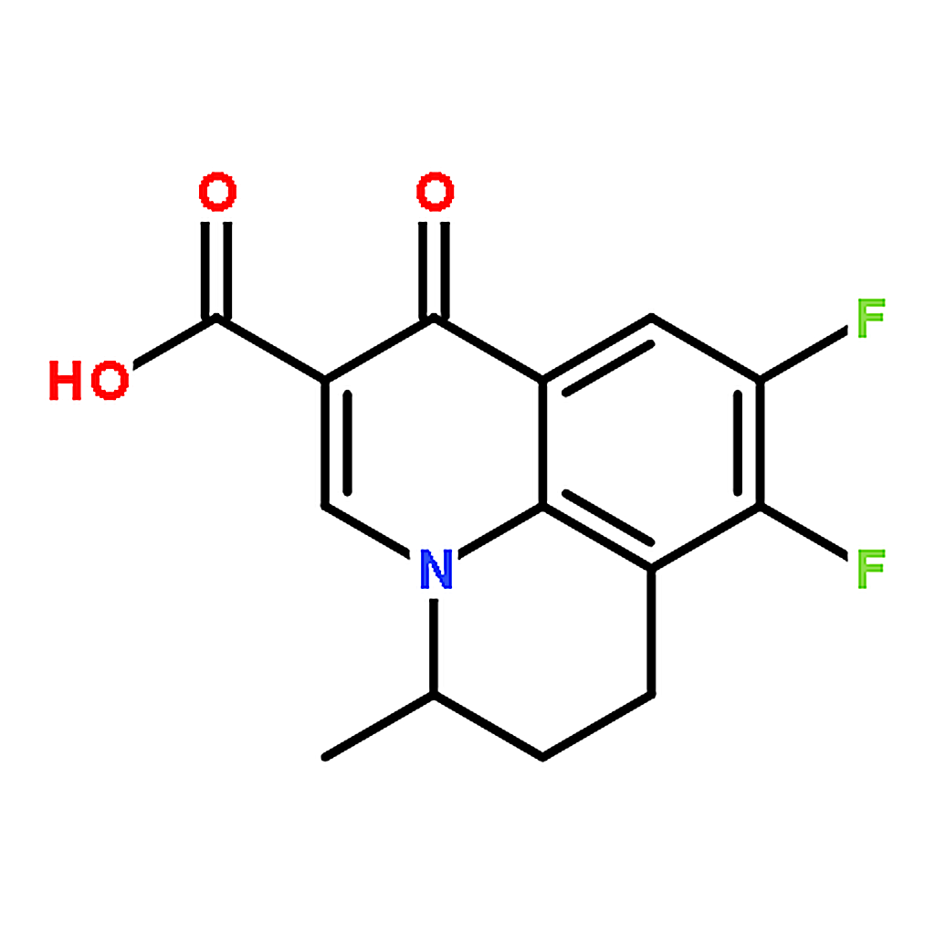 RHAWN 8,9-Difluoro-5-methyl-1-oxo-1,5,6,7-tetrahydropyrido[3,2,1-ij]quinoline-2-carboxylic acid