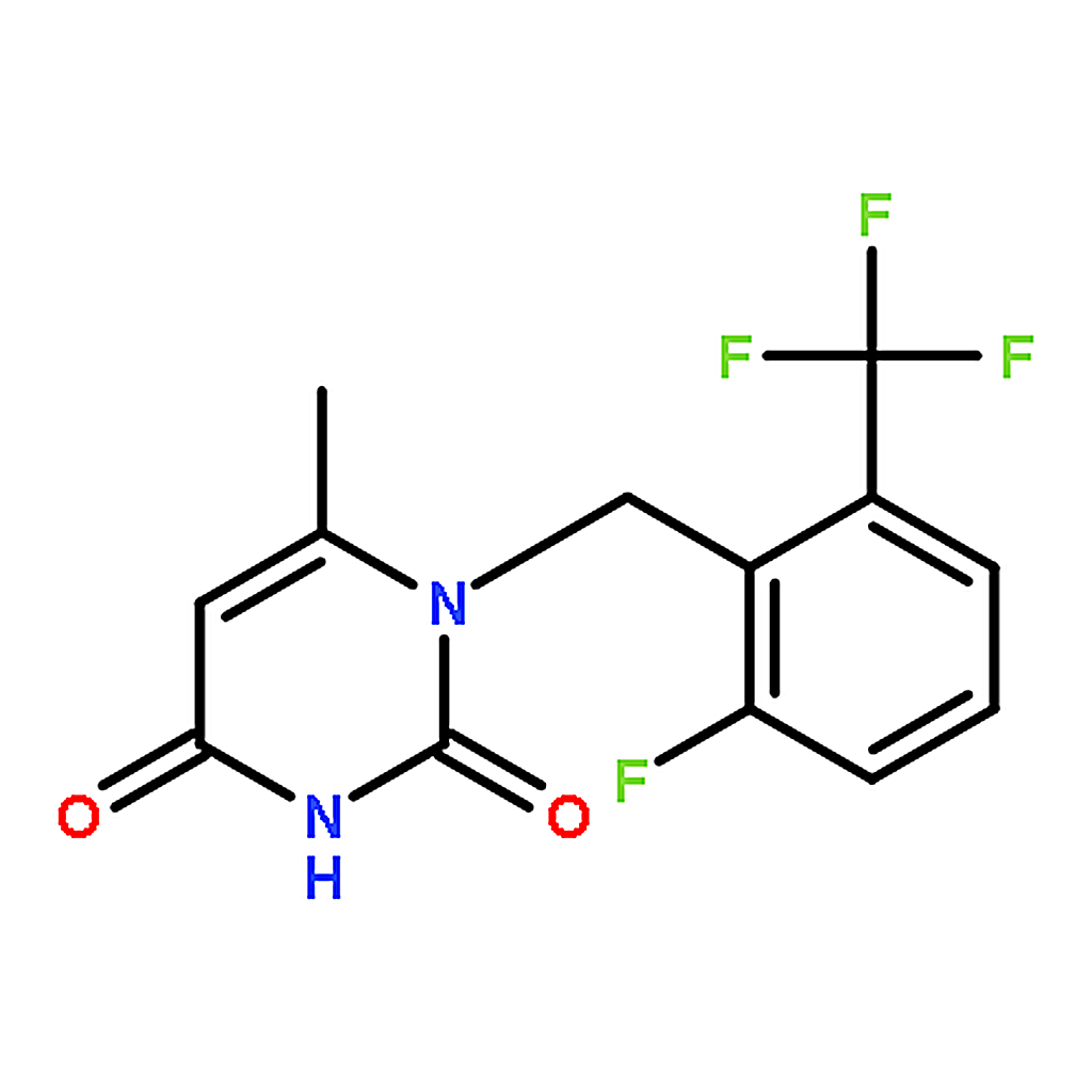 RHAWN 1-(2-Fluoro-6-(trifluoromethyl)benzyl)-6-methylpyrimidine-2,4(1H,3H)-dione