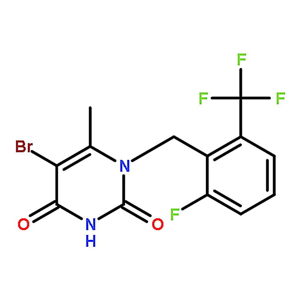 RHAWN 5-Bromo-1-(2-fluoro-6-(trifluoromethyl)benzyl)-6-methylpyrimidine-2,4(1H,3H)-dione