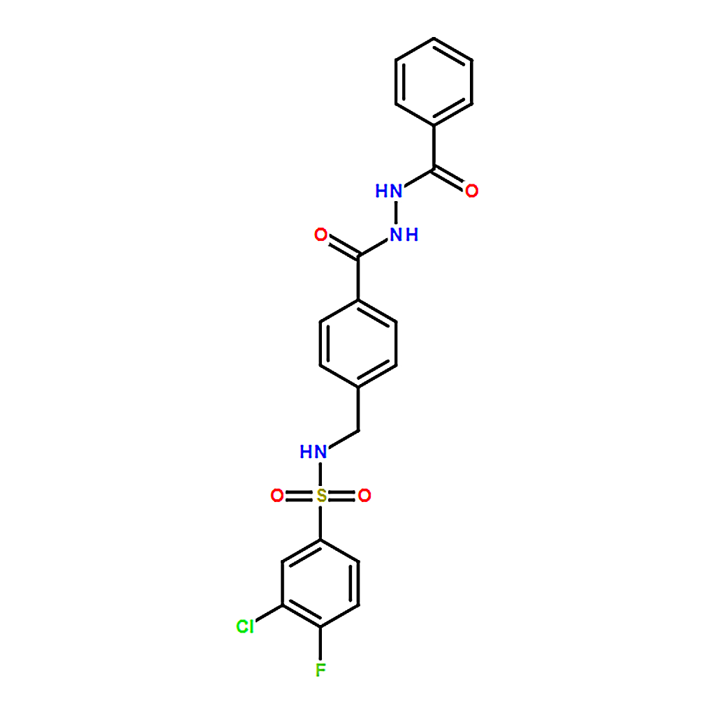 RHAWN 3-Chloro-4-fluoro-N-[4-[[2-(phenylcarbonyl)hydrazino]carbonyl]benzyl]benzenesulfonamide