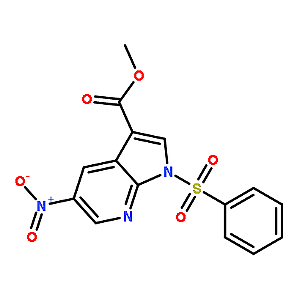 RHAWN 1H-PYRROLO[2，3-B]PYRIDINE-3-CARBOXYLIC ACID，5-NITRO-1-(PHENYLSULFONYL)-，METHYL ESTER
