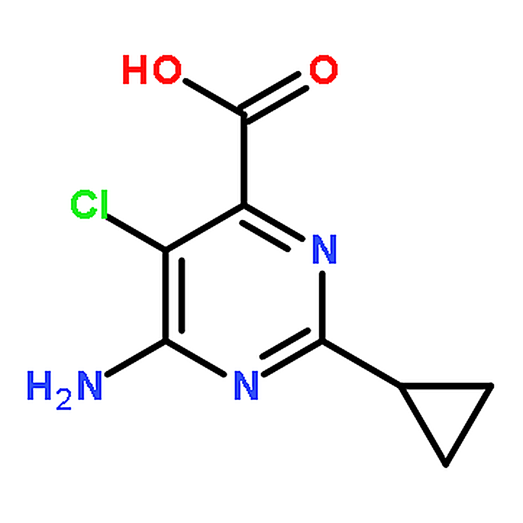 RHAWN 6-Amino-5-chloro-2-cyclopropylpyrimidine-4-carboxylic acid