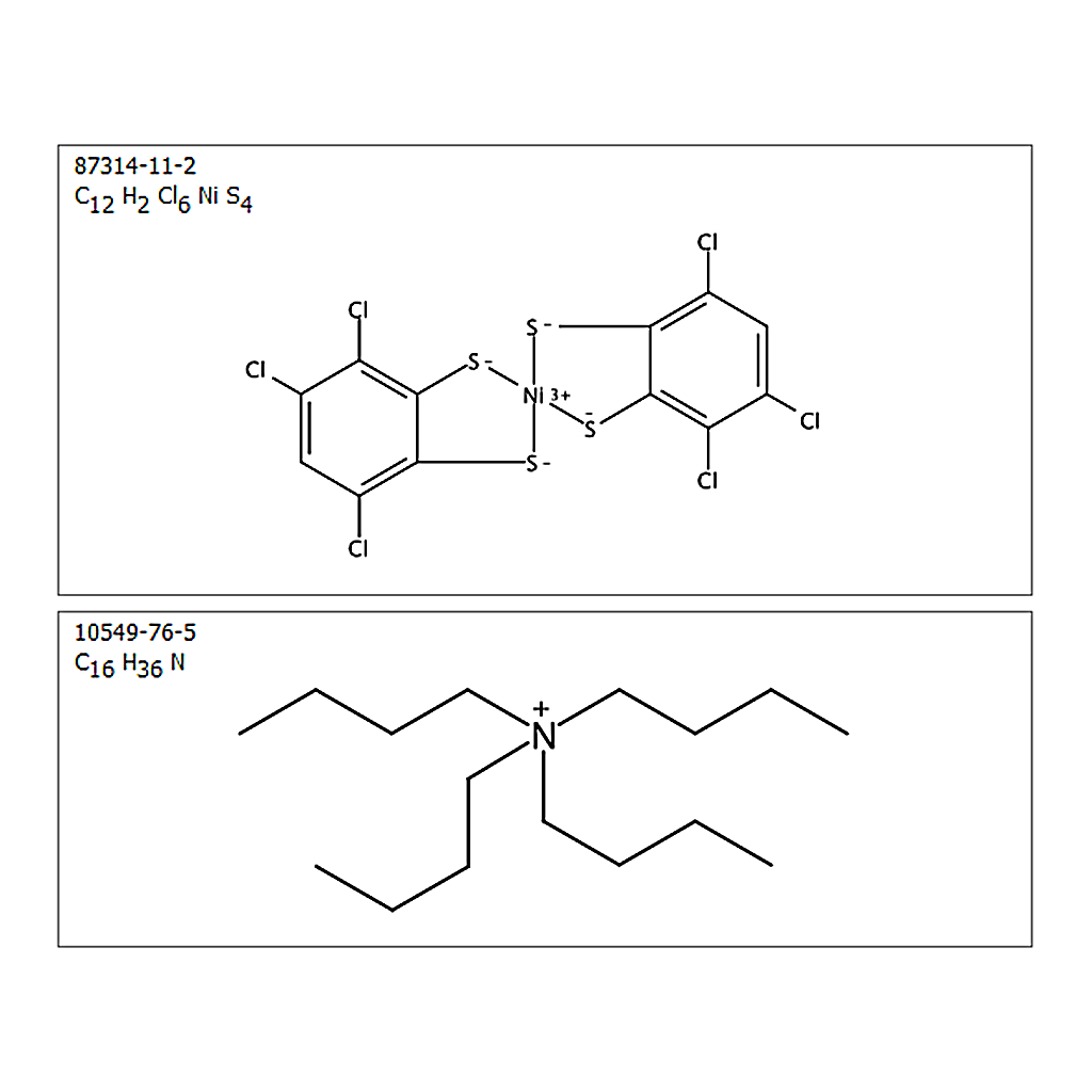 RHAWN Tetrabutylammonium Bis(3,4,6-trichloro-1,2-benzenedithiolato)nickelate