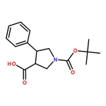 RHAWN (3S,4R)-1-(tert-Butoxycarbonyl)-4-phenylpyrrolidine-3-carboxylic acid