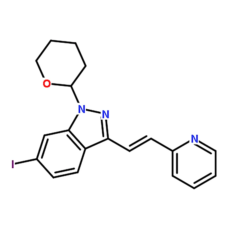 RHAWN (E)-6-Iodo-3-(2-(pyridin-2-yl)vinyl)-1-(tetrahydro-2H-pyran-2-yl)-1H-indazole