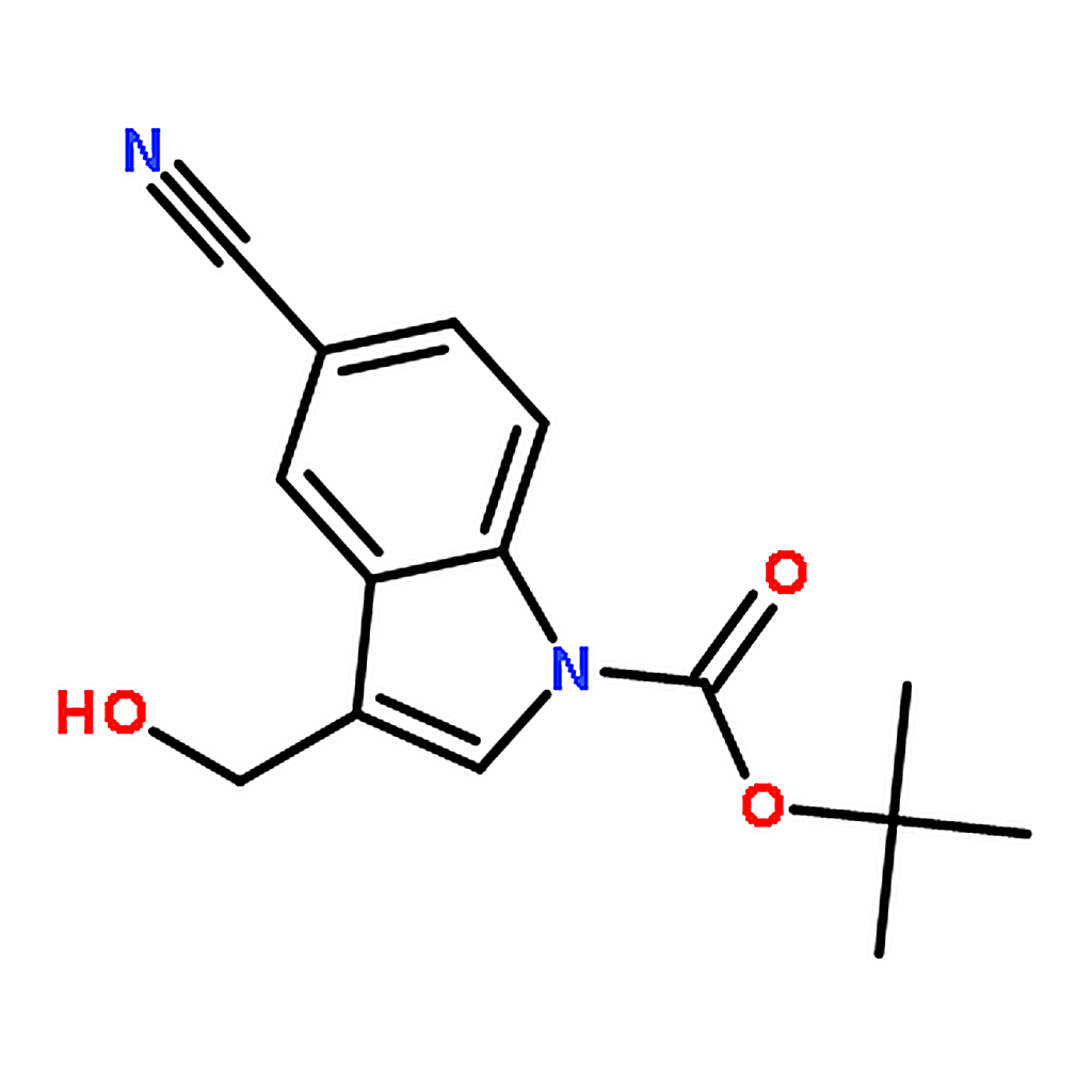 RHAWN tert-Butyl 5-cyano-3-(hydroxymethyl)-1H-indole-1-carboxylate