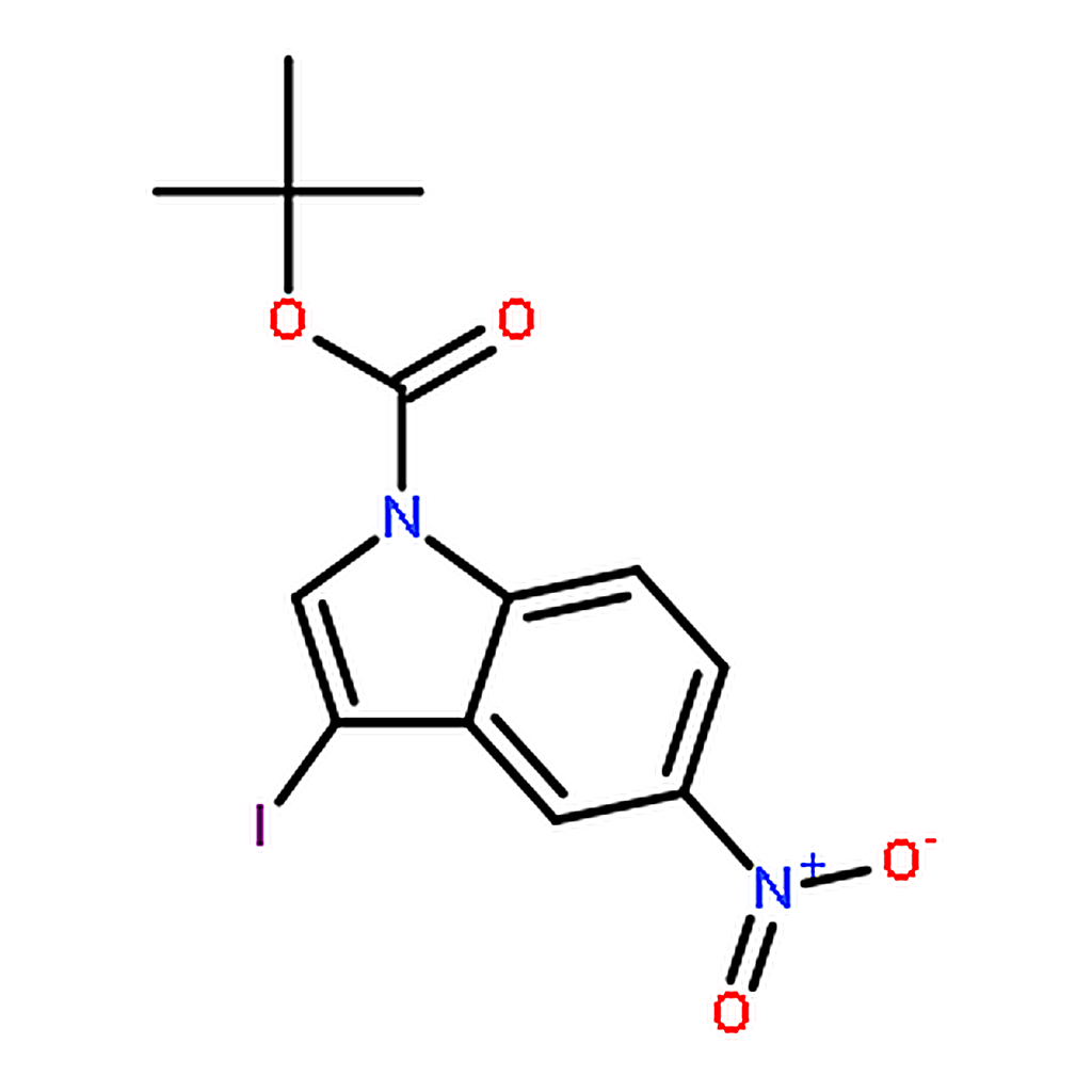 RHAWN tert-Butyl 3-iodo-5-nitro-1H-indole-1-carboxylate