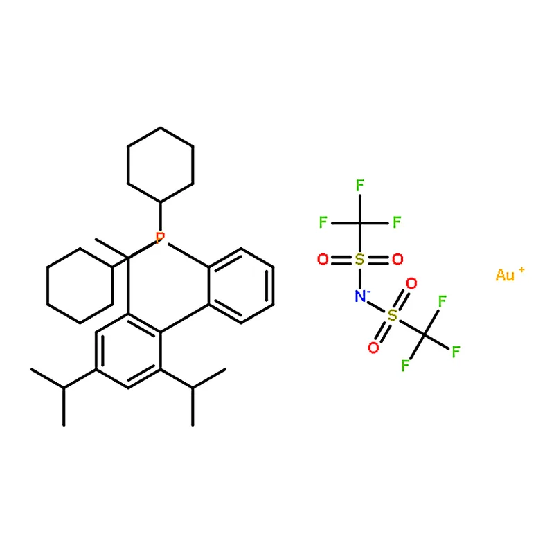 RHAWN 2-Dicyclohexylphosphino-2▽,4▽,6▽-triisopropylbiphenyl gold(I) bis(trifluoromethanesulfonyl)i