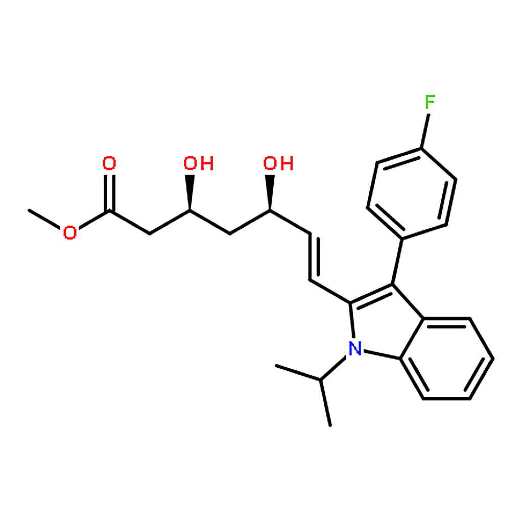RHAWN (3S,5R,E)-Methyl 7-(3-(4-fluorophenyl)-1-isopropyl-1H-indol-2-yl)-3,5-dihydroxyhept-6-enoate
