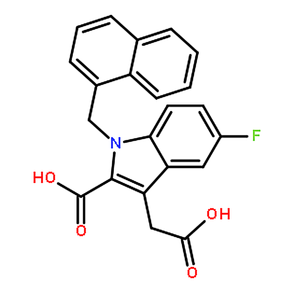 RHAWN 3-(Carboxymethyl)-5-fluoro-1-(naphthalen-1-ylmethyl)-1H-indole-2-carboxylic acid