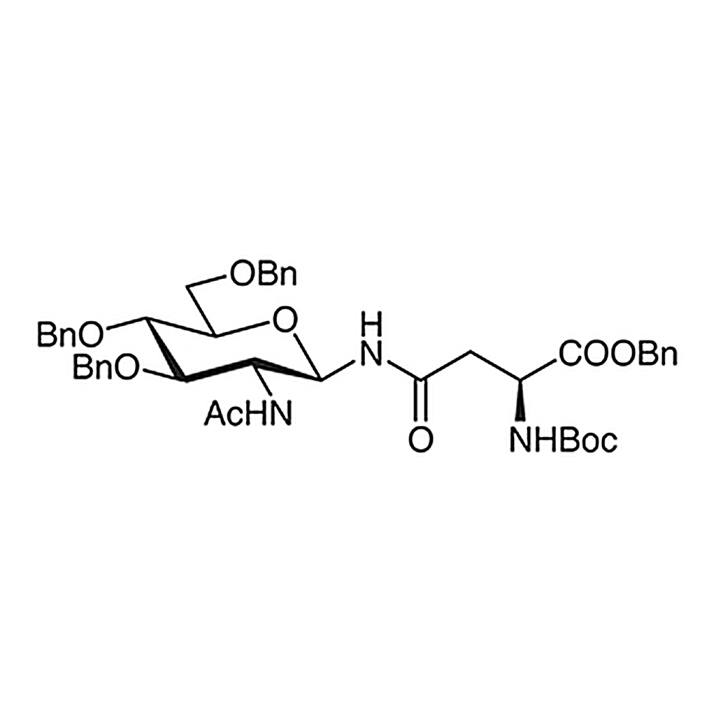 TCI Nω-(2-Acetamido-3,4,6-tri-O-benzyl-2-deoxy-β-D-glucopyranosyl)-Nα-(tert-butoxycarbonyl)-L-asparagine Benzyl Ester